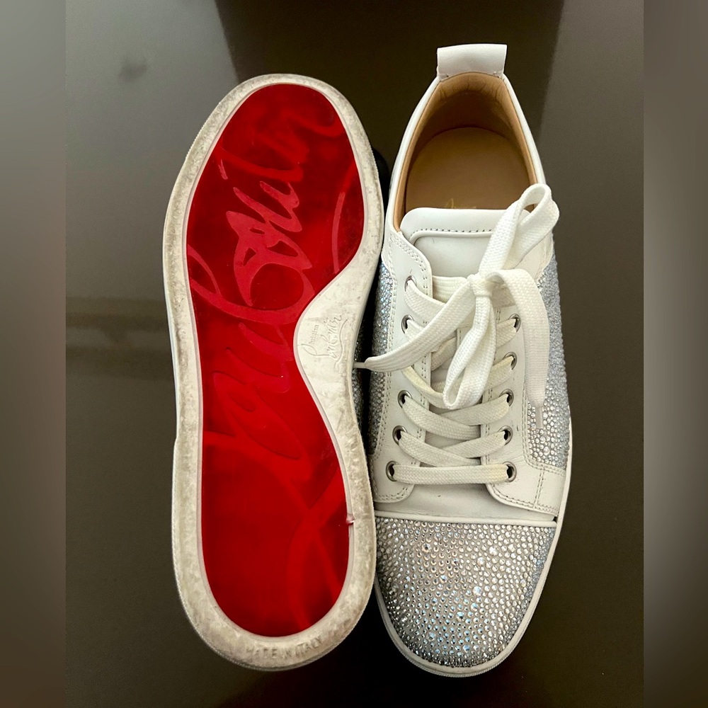Christian Louboutin men’s white sneakers. Only worn a couple of times.
